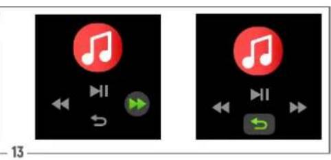 Two audio player interface buttons with musical notes and playback controls, labeled with number 13