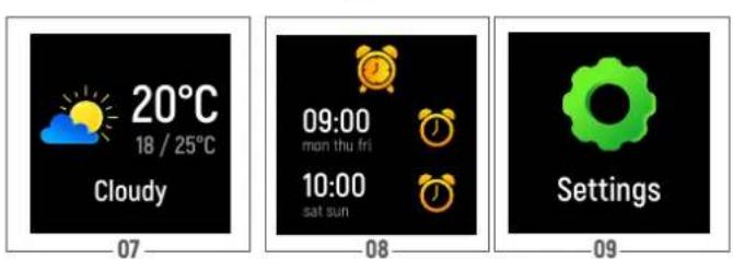 20°C 18 / 25°C Cloudy 07 08 09:00 mon thu fri 10:00 sat sun Settings