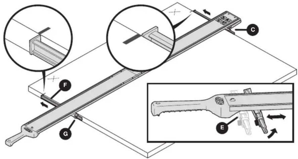 Kreg Straight Edge Guide - Position the Guide Rail and Cutline Indicator Arms - 1