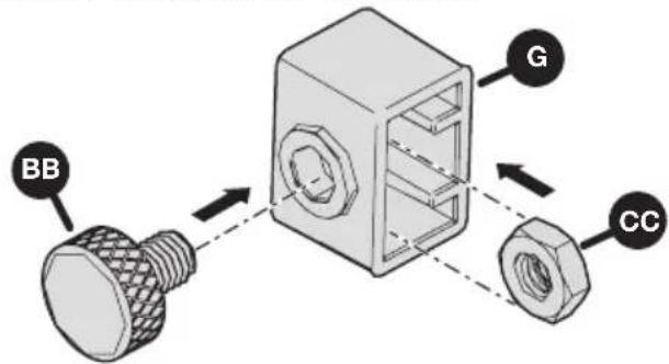 Kreg Straight Edge Guide - Ensamblaje de los retenes del indicador de la línea de corte - 1