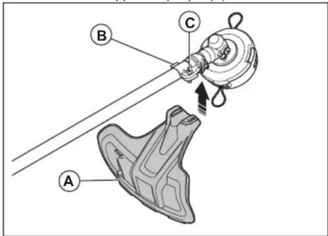 HUSQVARNA 525iLXT - Pour fixer la protection de l'accessoire de coupe - 1
