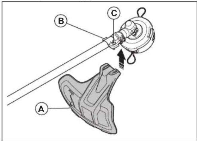 HUSQVARNA 525iLST - To attach the cutting attachment guard - 1
