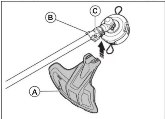 HUSQVARNA 525iLST - Pour fixer le dispositif de protection de l'équipement de coupe - 1