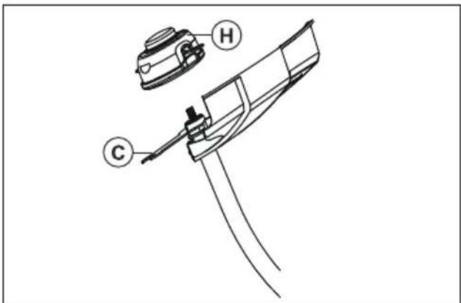 HUSQVARNA 321R - Instalação da proteção e cabeça do aparador (321C) - 2