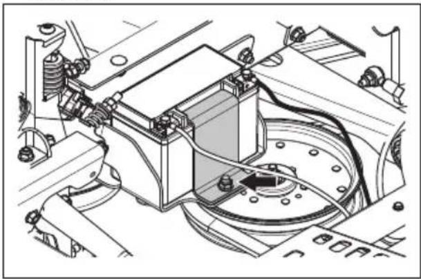 HUSQVARNA Z560LS - Retrait et installation de la batterie - 1