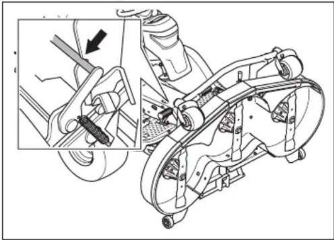 HUSQVARNA P 524X EFI - Het maaidek in de onderhoudsstand zetten - 7