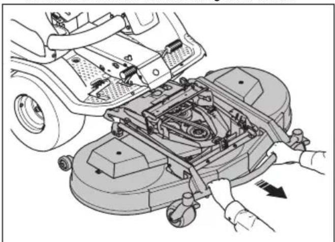 HUSQVARNA P 524X EFI - So bringen Sie das Mähdeck in die Wartungsposition - 6