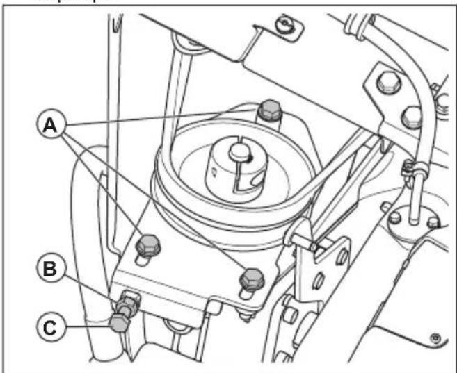 HUSQVARNA P 524X EFI - Pour régler la courroie de pompe hydraulique - 3