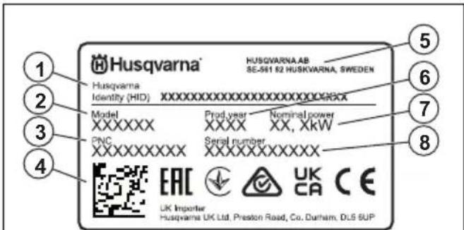 HUSQVARNA P 524X EFI - Plaque signalétique - 1