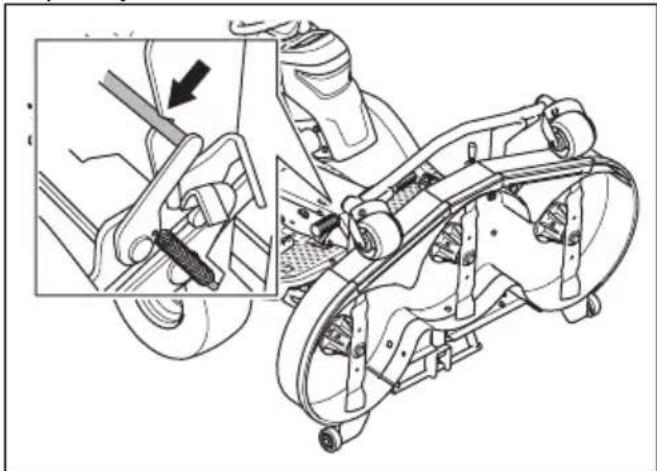 HUSQVARNA P 524X EFI - Nastavljanje kosišča v servisni položaj - 6