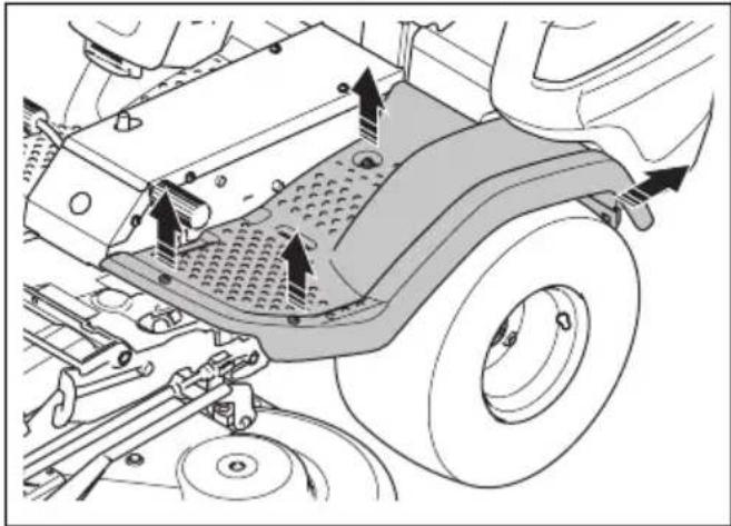 HUSQVARNA P 524X EFI - Pour déposer et installer la plaque repose-pied gauche - 1