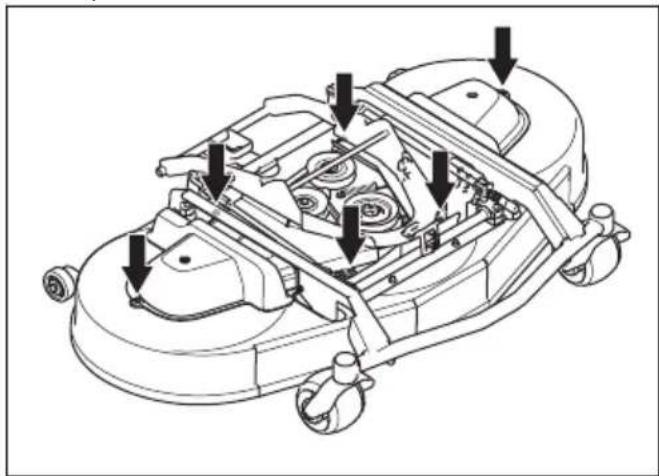 HUSQVARNA P 524X EFI - Pour retirer les capots du carter de coupe (R137, R137X) - 1