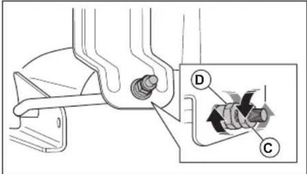 HUSQVARNA YTH24K54 - To do a precision side to side adjustment of the cutting deck - 6