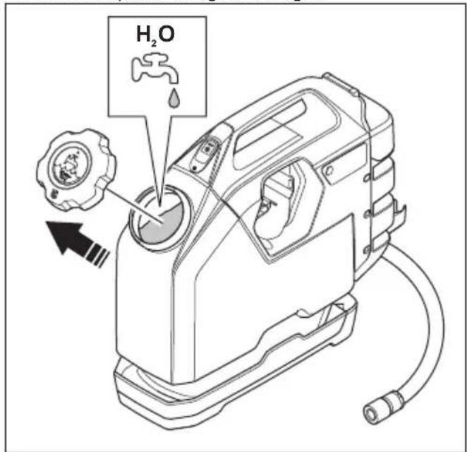 HUSQVARNA WT 15i - Encher o depósito de água - 2