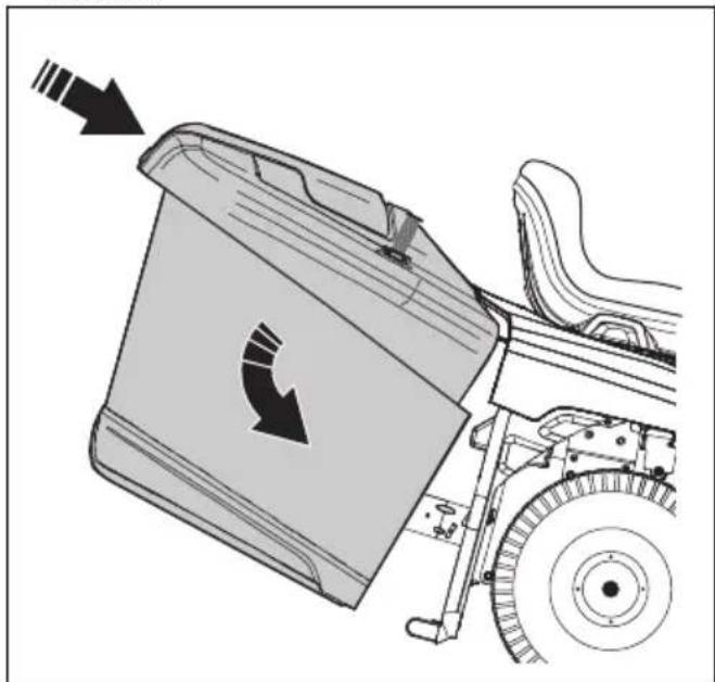 HUSQVARNA TC 114 - De grasopvangbak monteren en verwijderen - 1