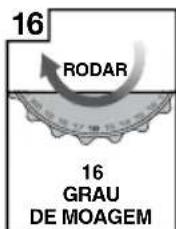 16 RODAR 16 GRAU DE MOAGEM
