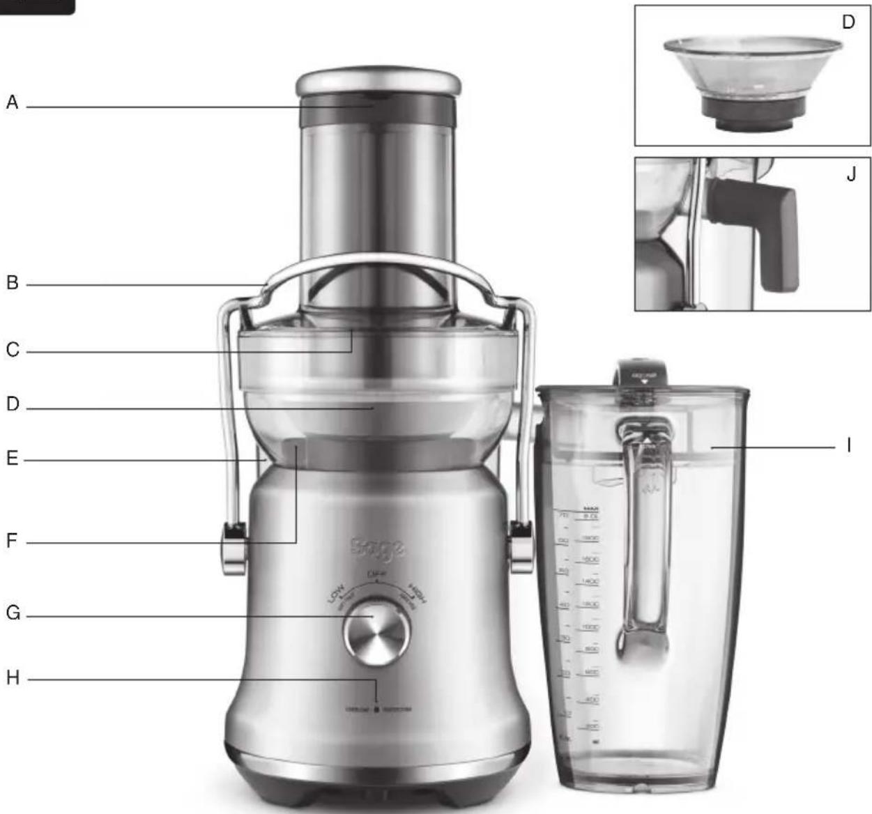 SAGE the Nutri Juicer Cold Plus SJE530 - Opis Twojego nowego urządzenia - 1