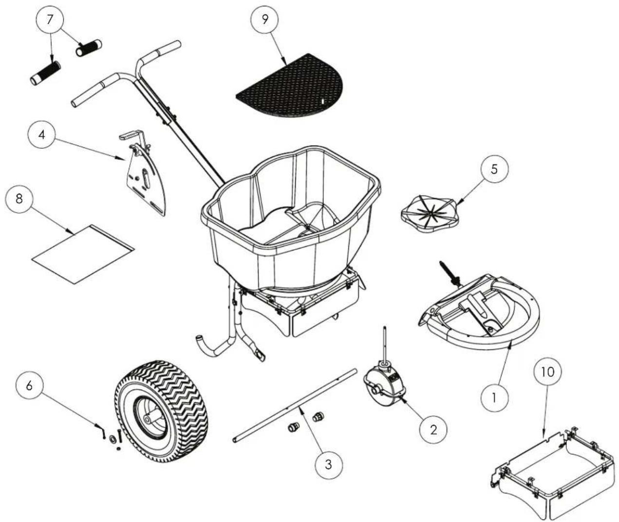 Exploded view diagram of a bicycle steering wheel with numbered parts for identification