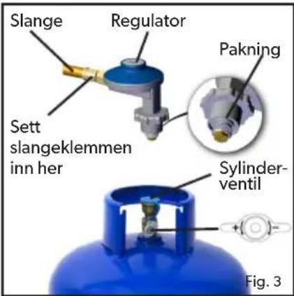 CADAC Carri Chef 40 - Koble til gasstilfarselen - 2