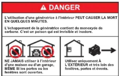 Generac GP15500EFI - Symboles de sécurité et significations - 1