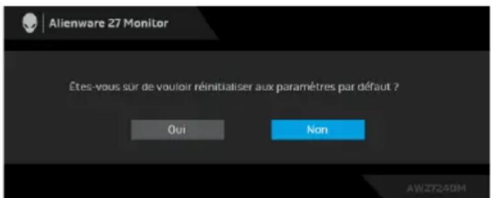 ALIENWARE AW2724DM - REMARQUE : Le message peut être légèrement différent en fonction du signal d'entrée sélectionné. - 1