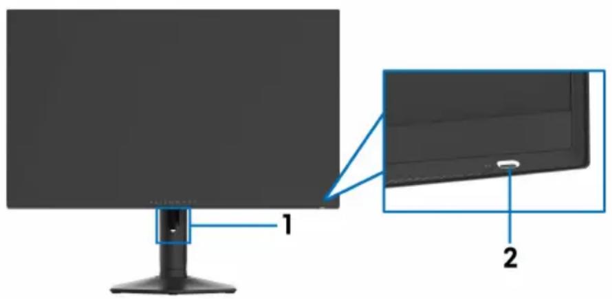 ALIENWARE AW2724DM - Identification des pièces et contrôles - 1