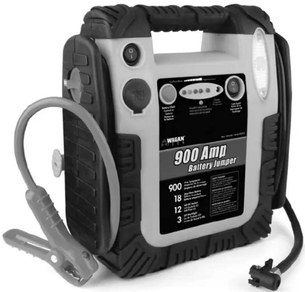 WAGAN 900 Amp Battery Jumper - Amp Battery Jumper™ Arrancador de batería de 900 Amp Câble de démarrage 900 Ampères - 1