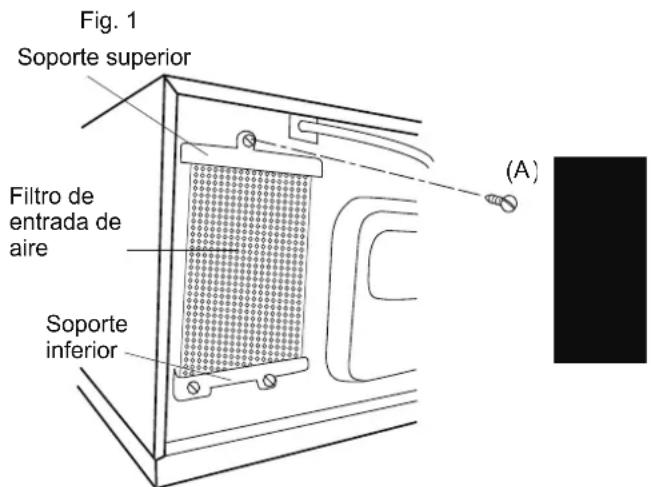 Fig. 1 Soporte superior Filtro de entrada de aire Soporte inferior (A)