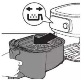 Diagram showing a device with a sensor icon interacting with a container, indicating sensor placement or status.