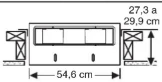27,3 a 29,9 cm 54,6 cm