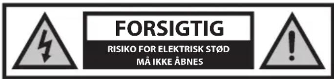 FORSIGTIG RISIKO FOR ELEKTRISK ST∅D MÅ IKKE ÅBNES