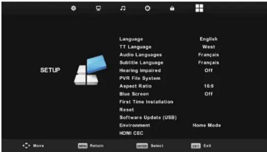 AYA A32HD0222B - Menu de configuration - 1