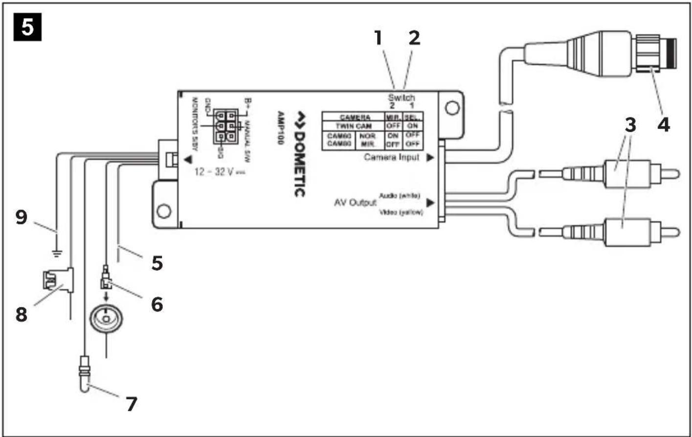 DOMETIC PerfectView CAM 80 NAV - AMP100 - 17