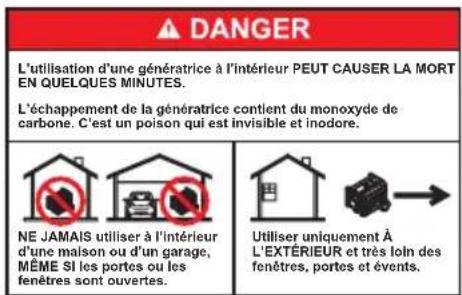 Generac GP18000EFI - Symboles de sécurité et significations - 1