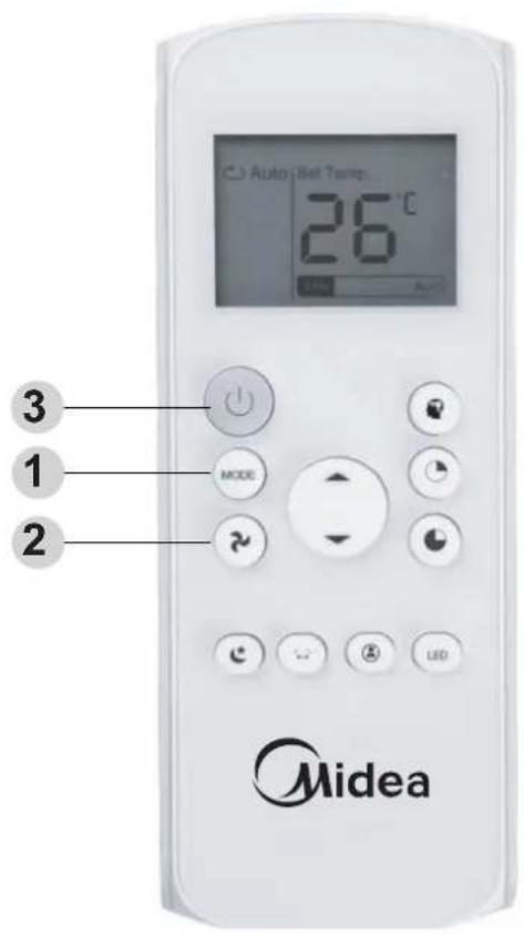 MIDEA MP12DWWBA2RCM - Utilisation du mode FAN (ventilation) - 1