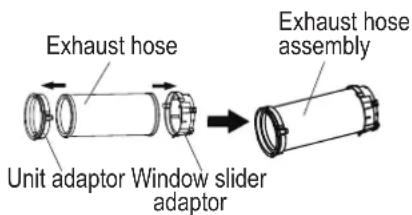 MIDEA MP10SCWBA2RCM - Window Installation Kit Step 1 : Preparing the Exhaust Hose Assembly - 1