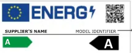 ENERG SUPPLIER'S NAME MODEL IDENTIFIER A A
