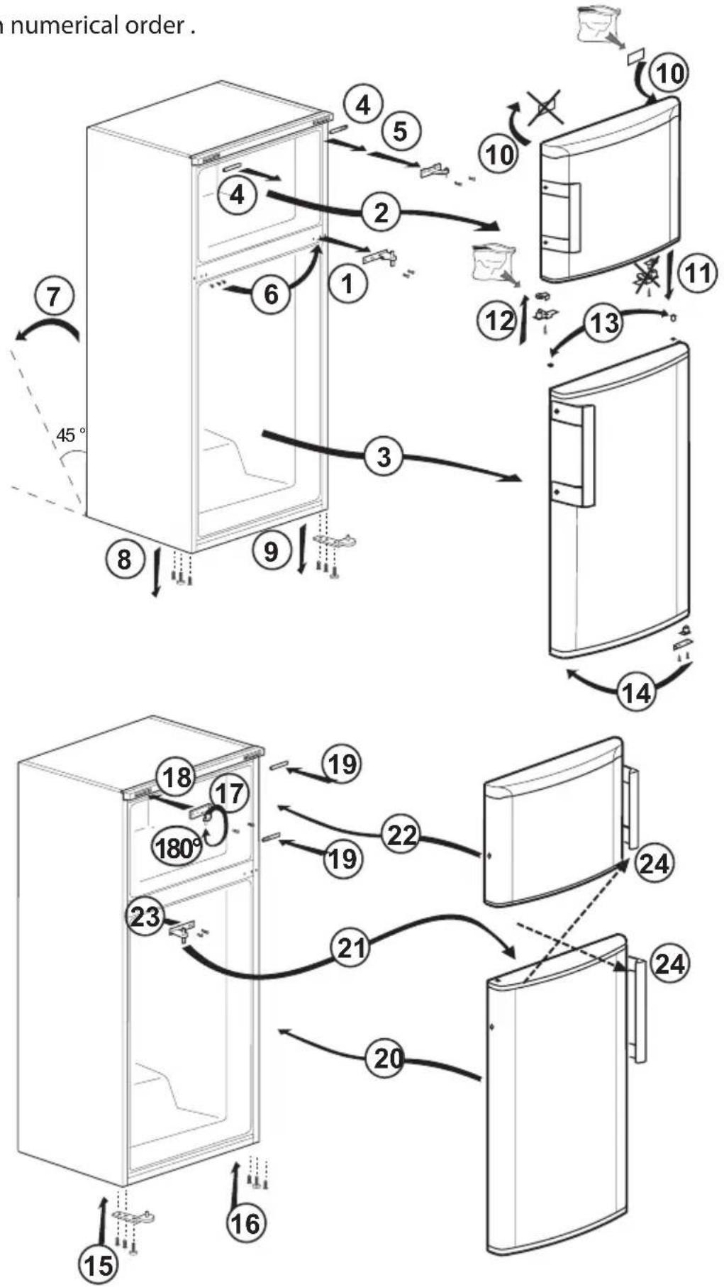 BEKO RDNT 56 B - Reversing the doors This feature is optional - 1