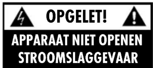 OPGELET! APPARAAT NIET OPENEN STROOMSLAGGEVAAR