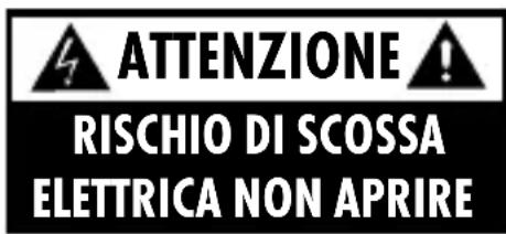 ATTENZIONE! RISCHIO DI SCOSSA ELETTRICA NON APRIRE