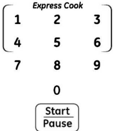Express Cook 1 2 3 4 5 6 7 8 9 0 Start Pause