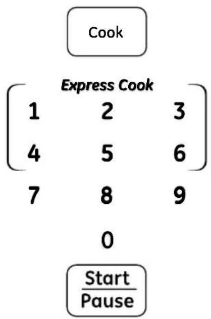 Cook Express Cook 1 2 3 4 5 6 7 8 9 0 Start Pause