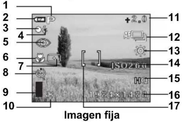 OLYMPUS Camedia D550 Zoom - INDICACIONES DEL MONITOR - 1