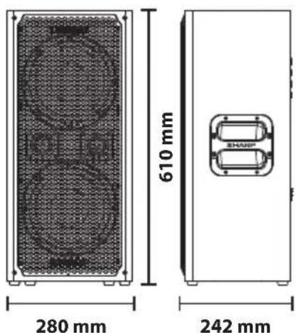 SHARP SumoBox CPLS100 - Technical specification | Technische Daten | Especificationtica | Caracteristiques techniques | Specifiche tecniche | Technische specificaties | Dane technicznce | Texnueckne cpeuФkaun - 1