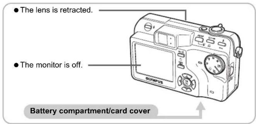 OLYMPUS Camedia C7000 Zoom - Make sure the camera is off. - 1