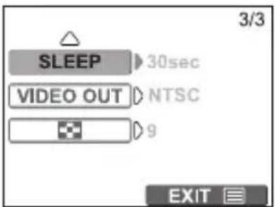 SLEEP 30sec VIDEO OUT NTSC 9 EXIT