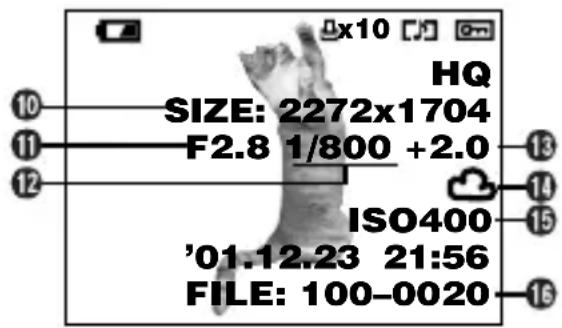 OLYMPUS Camedia D40 Zoom - Information d'affichage d'images fixes - 2