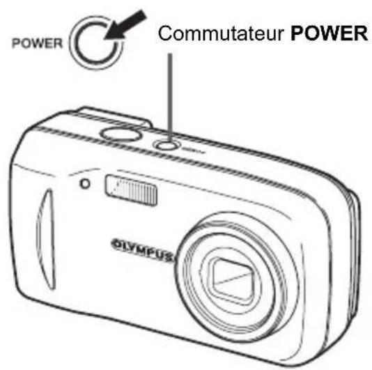 OLYMPUS Camedia D545 Zoom - Appuyez sur le commutateur POWER. - 1