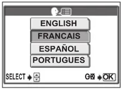 OLYMPUS Camedia D545 Zoom - Langues disponibles sur l'appareil photo - 1