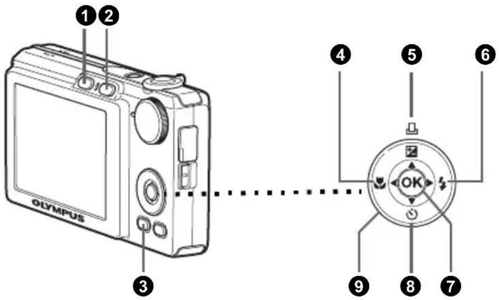 OLYMPUS FE220 - Shooting Mode Buttons - 1